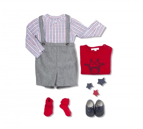 MARIE-CHANTAL - AW15 - BABY BOY SUSPENDER WOOL SHORTS