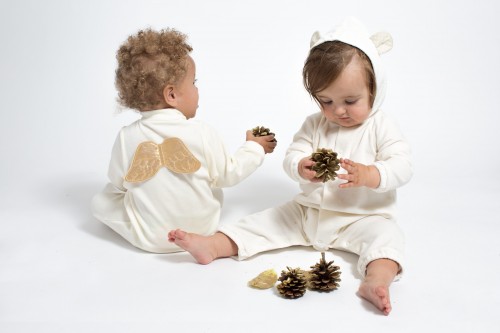 Marie-Chantal - AW15 - gold angel wing baby & cream bear suit baby 3